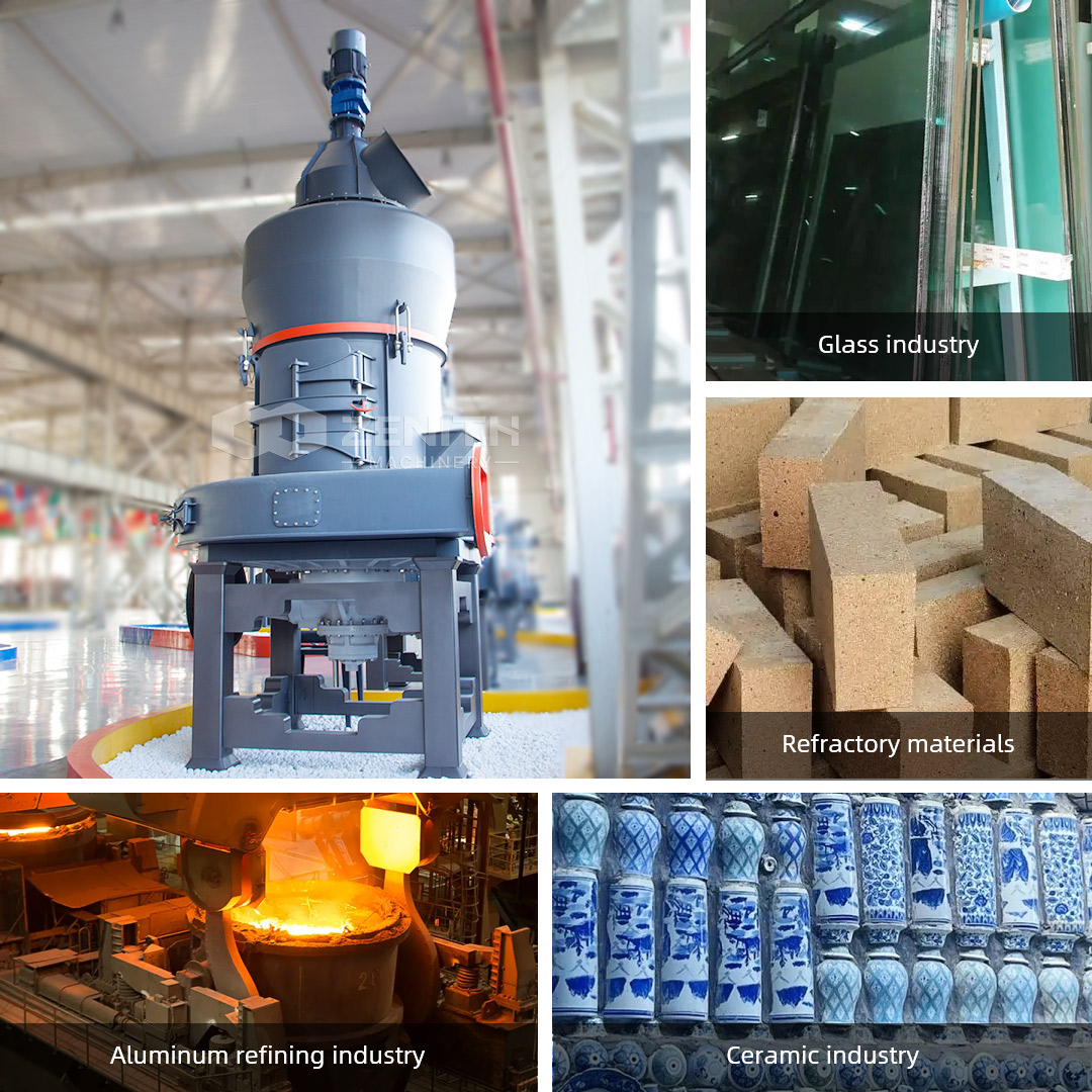 Schematic diagram showing the working principle of the MTW mill with material flow